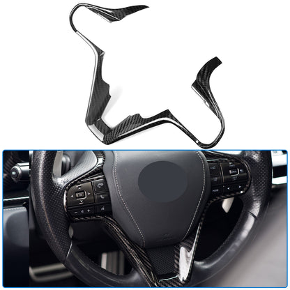 Real Dry Carbon Fiber Steering Wheel Cover Trim for Lexus LC500 2018-2026