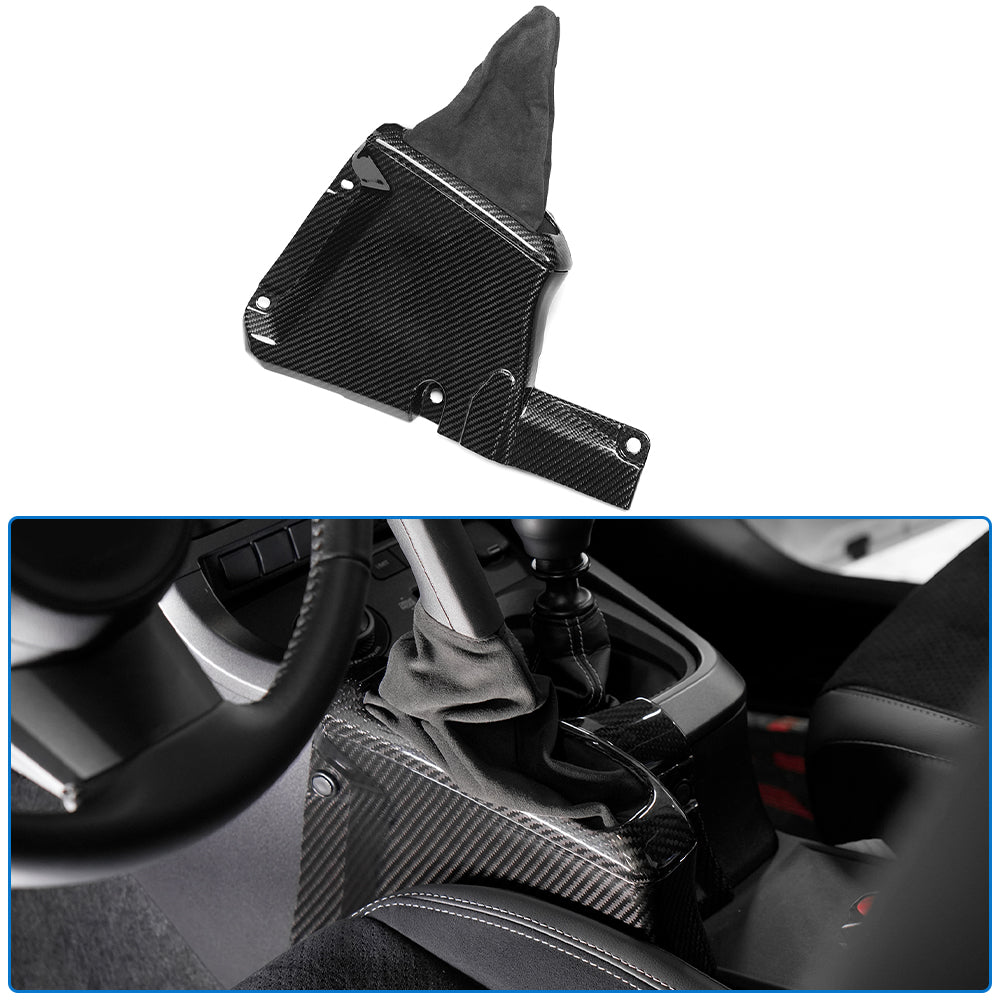 Dry Carbon Fiber Handbrake and Shift Boot Cover Kit Trim for Toyota GR Yaris Hatchback 2025 2026, Replacement