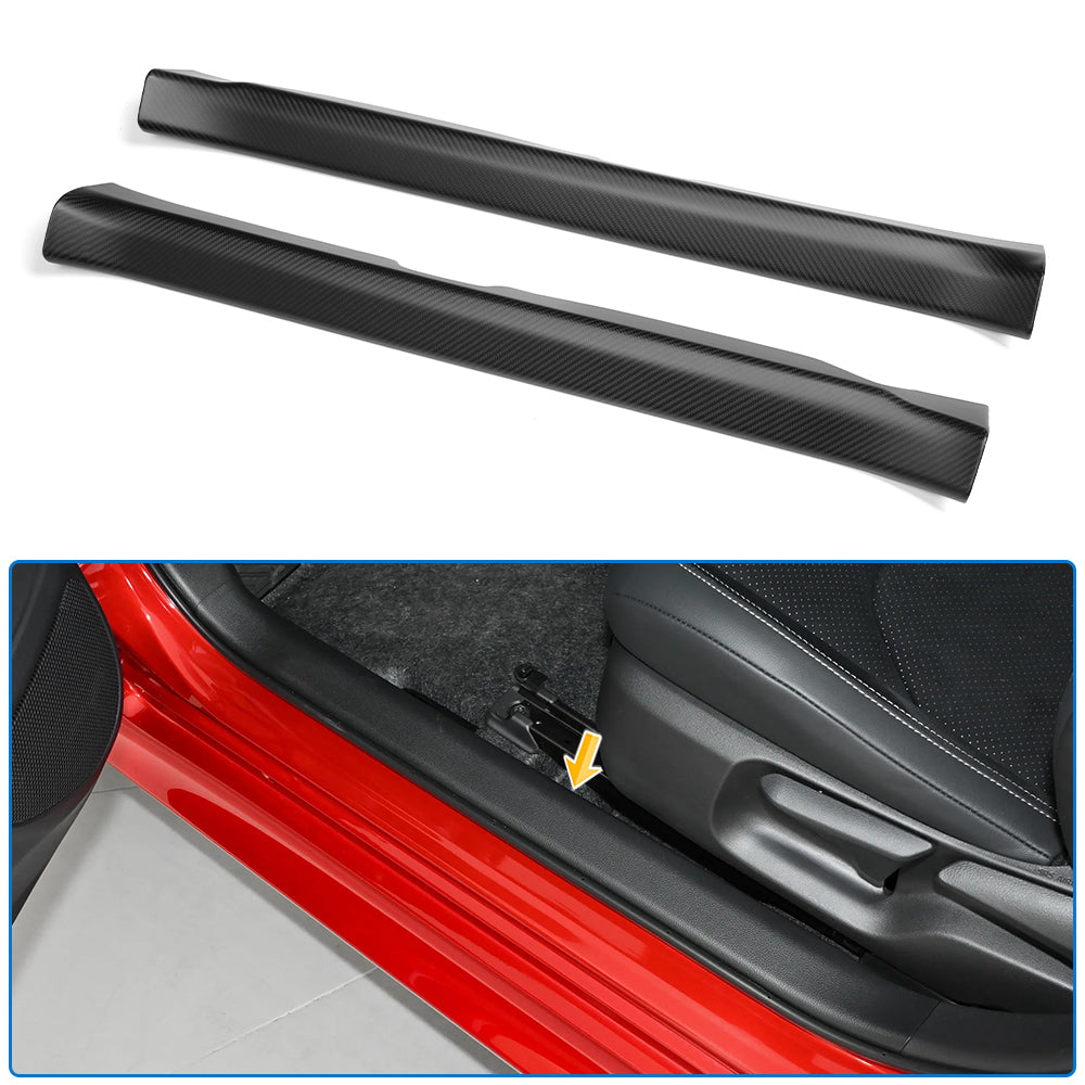 Dry Carbon Fiber Interior Door Sill Cover Trim for Toyota GR Yaris 2025 2026+ Door Edge Guards