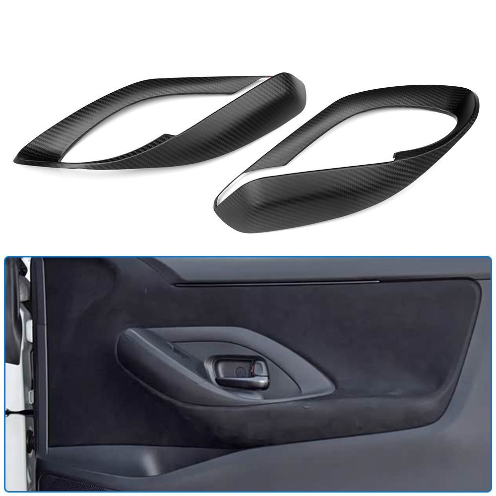 Dry Carbon Fiber Inner Door Handle Frame Cover For Toyota GR Yaris 2025 2026, Interior Door Trim