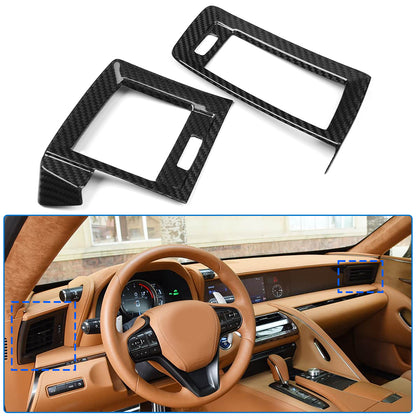 Real Dry Carbon Fiber Dashboard Side Air Conditioning Vent Outlet Cver Trim for Lexus LC500 LC500h Coupe Concertible 2018 2019 2020 2021 2022 2023, Not for 2024+