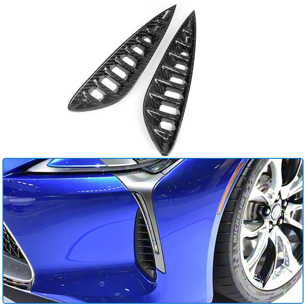 Real Dry Carbon Fiber Front Bumper Side Vent Trim for Lexus LC LC500 LC500h 2018 2019 2020-2026