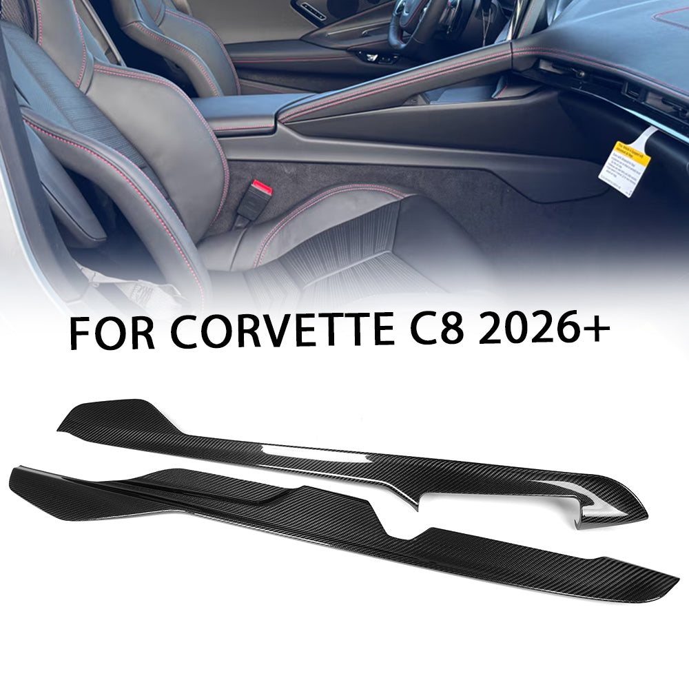 Pre-Preg Carbon Fiber For Corvette C8 Z06 Stingray 26+ Center Console Side Panel Trim