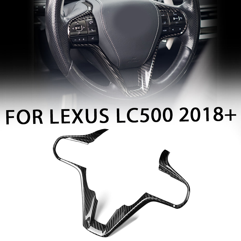 Real Dry Carbon Fiber Steering Wheel Cover Trim for Lexus LC500 2018-2026