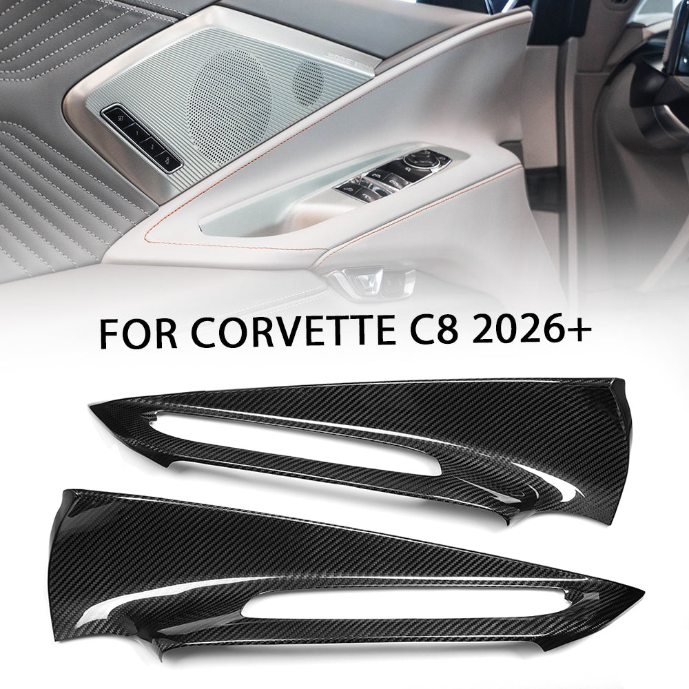 Pre-Preg Carbon Fiber Door Window Switch Panel For Corvette C8 2026+ E-Ray Stingray ZR1 Z06 Interior Door Panel Handrest Cover