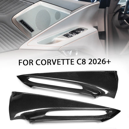 Pre-Preg Carbon Fiber Door Window Switch Panel For Corvette C8 2026+ E-Ray Stingray ZR1 Z06 Interior Door Panel Handrest Cover