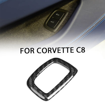 Dry Carbon Fiber Front & Rear Trunk Button Cover Trim for Chevrolet Corvette C8 Stingray Z06 ZR1 2026+