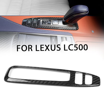 Real Dry Carbon Fiber Gear Shift Button Panel Trim for Lexus LC500 LC500h 2018-2026
