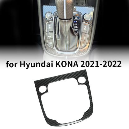 For Hyundai Kona N Kona N Line 2021+ Console Gear Shifter Knob Panel  Dry Carbon Fiber Interior Accessories