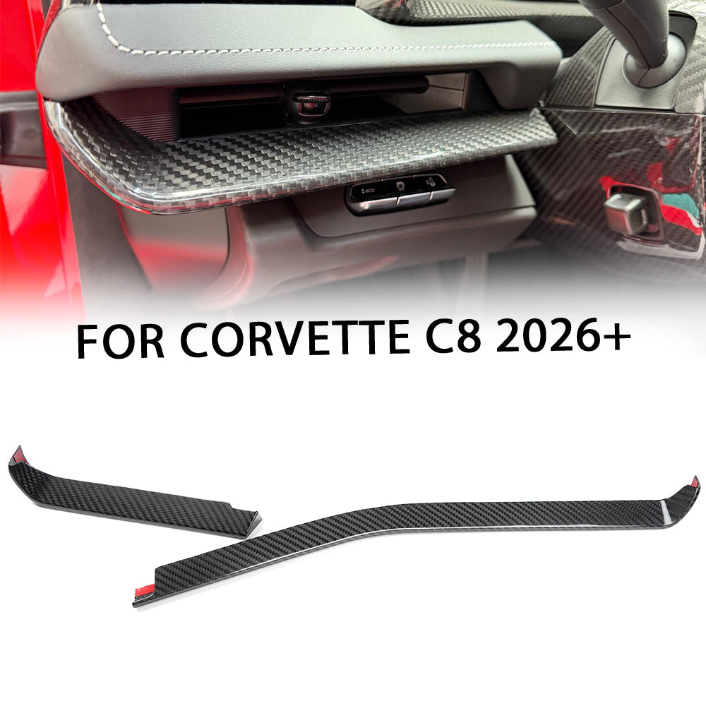 Dry Carbon Fiber Dashboard Air Vent Outlet Interior Kit for Corvette C8 Z06 ZR1 2026+ Center AC Vent Climate Control Button Cover