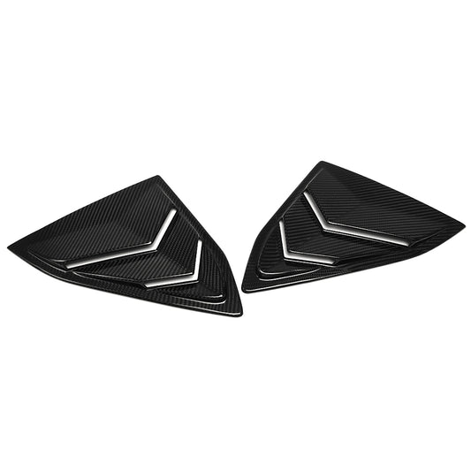 For Corvette C8 Z06 Z51 Stingray Coupe Convertible 2020-2024 Car Rear Side Window Louvers Air Vent Cover Trim Carbon Fiber