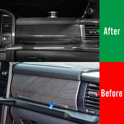 Dry Carbon Fiber Passage Side Glove Box Cover Trim for Ford F150 Raptor Lariat F-250 F-350 2021-2024 Dashboard Glove Compartment Cover