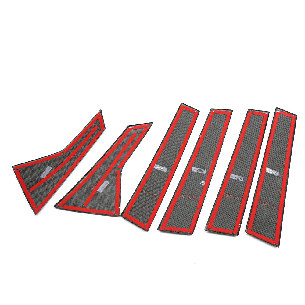 Dry Carbon Fiber Window Pillar Applique Panel Trim for Honda Civic Type R FL5 2023-2026