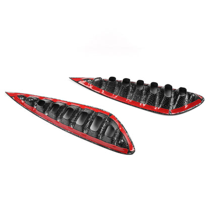 Real Dry Carbon Fiber Front Bumper Side Vent Trim for Lexus LC LC500 LC500h 2018 2019 2020-2026