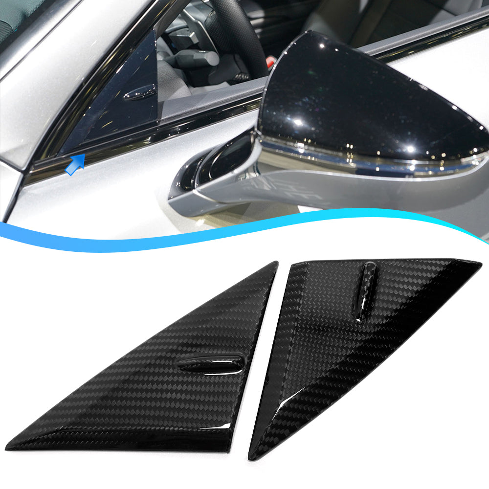 Real Carbon Fiber Front Window A-Pillar Triangle Cover Exterior Accessories For Lexus IS300 IS300h IS350 IS500 IS F Sport 2021-2024