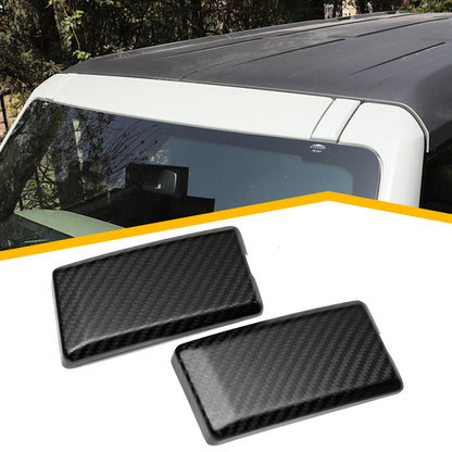 Real Carbon Fiber Front Top Roof Screws Protection Guard Cap Cover For Ford Bronco Raptor Wildtrak 2021+