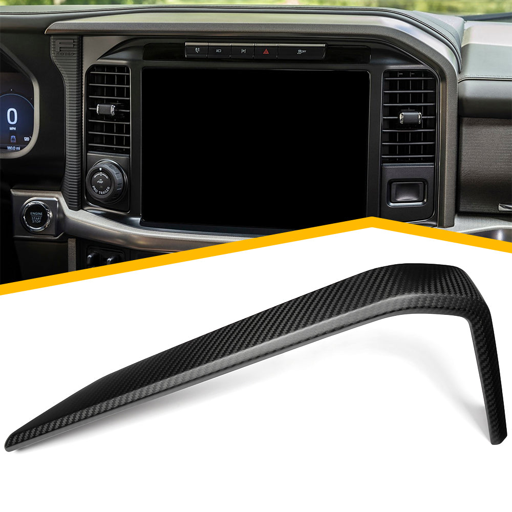 Real Carbon Fiber Center Console Screen Trim Frame Panel Cover Interior Accessories For Ford F-150 F150 Raptor Lariat Limited XLT 2024+