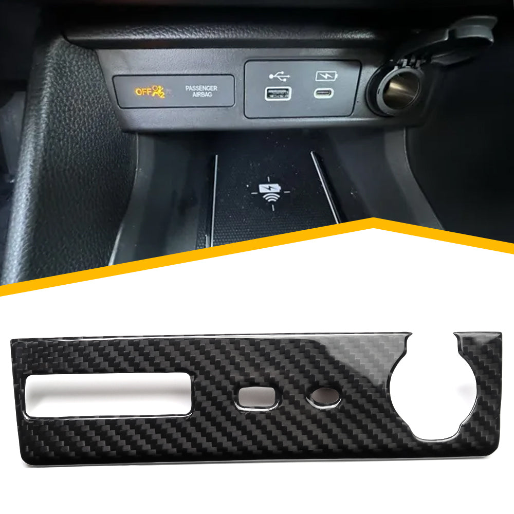 Real Carbon Fiber Console USB Port Charger Cover Trim For Acura Integra Type S A-Spec 2023+