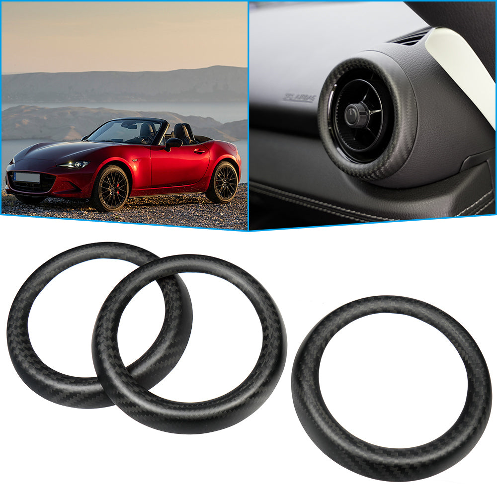 Real Carbon Fiber Interior Air Vent Frame Trim For Mazda MX-5 ND Miata Roadster 2016-2024