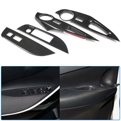 Dry Carbon Fiber 4PCS Window Lift Switch Panel Cover Trim For Toyota GR Corolla GZEA14 2023 2024 2025 2026