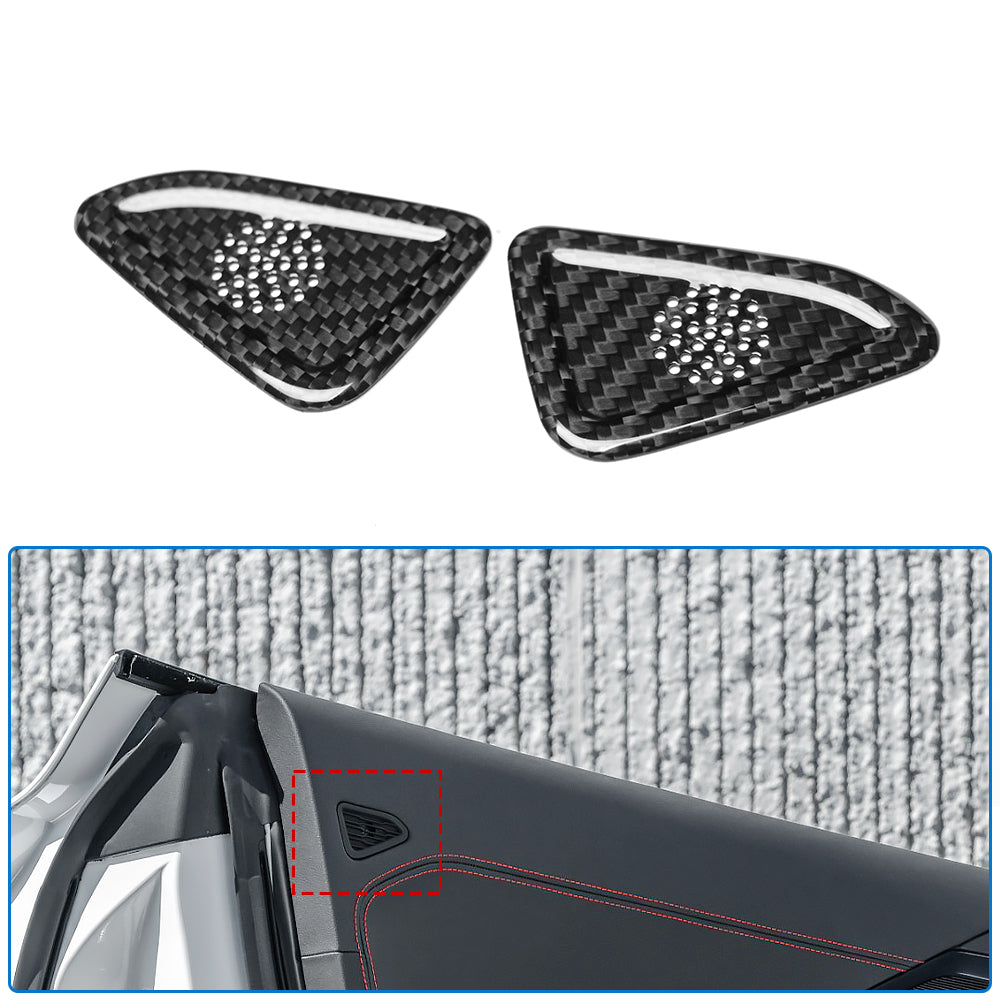 For Corvette C8 Z06 Stingray 2020+ Door Tweeter Speaker Trim Pre-Preg Carbon Fiber Side Door Small Speaker Panel