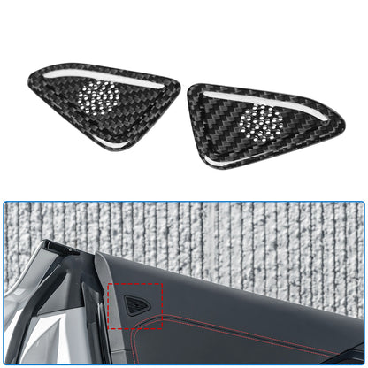 For Corvette C8 Z06 Stingray 2020+ Door Tweeter Speaker Trim Pre-Preg Carbon Fiber Side Door Small Speaker Panel