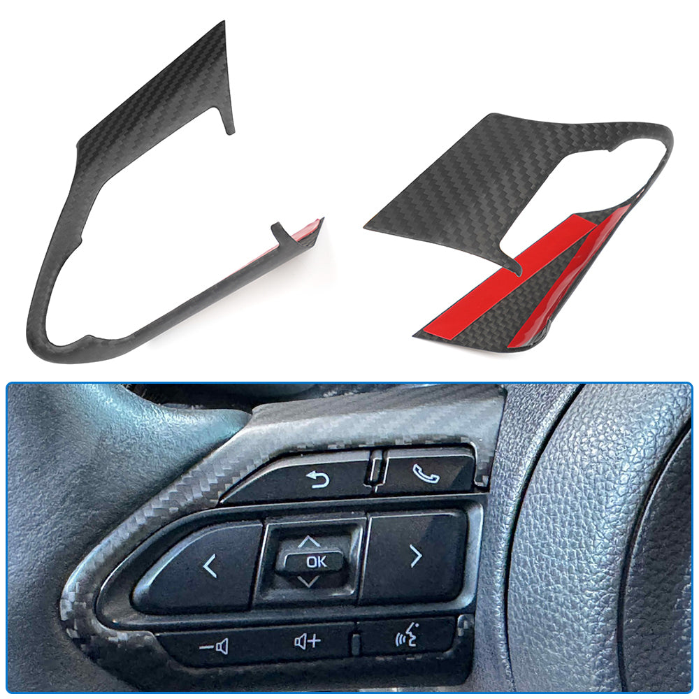 Real Dry Carbon Fiber Steering Wheel Button Frame Trim for Toyota GR Corolla GZEA14 Morizo Core Circuit 2023-Present