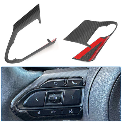 Real Dry Carbon Fiber Steering Wheel Button Frame Trim for Toyota GR Corolla GZEA14 Morizo Core Circuit 2023-Present