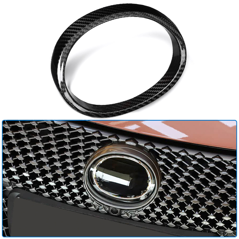 Real Dry Carbon Fiber Front Grille Emblem Ring Trim for Lexus LC500 LC500h Z100 2018-2026 Exterior Badge Decoration Cover