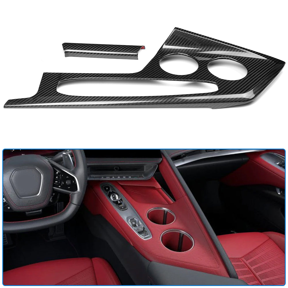 Pregreg Carbon Fiber Center Console Gear Shift Panel Trim for Corvette C8 Z06 ZR1 Stingray 2026+