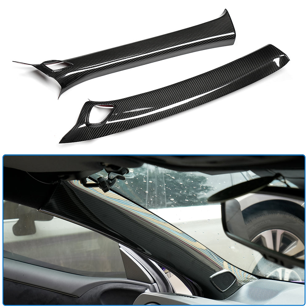 Dry Carbon Fiber Interior Front A-Pillar W/Speaker Trim Panel for Toyota GR Yaris 2025 2026+