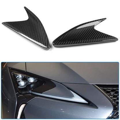 Real Dry Carbon Fiber Front Light Headlight Corner Cover Panel for LC500 LC500h Z100 Coupe Convertible 2018-2026