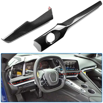 Dry Carbon Fiber Dashboard Engine Start Button Panel Trim For Corvette C8 Z06 ZR1 2026+