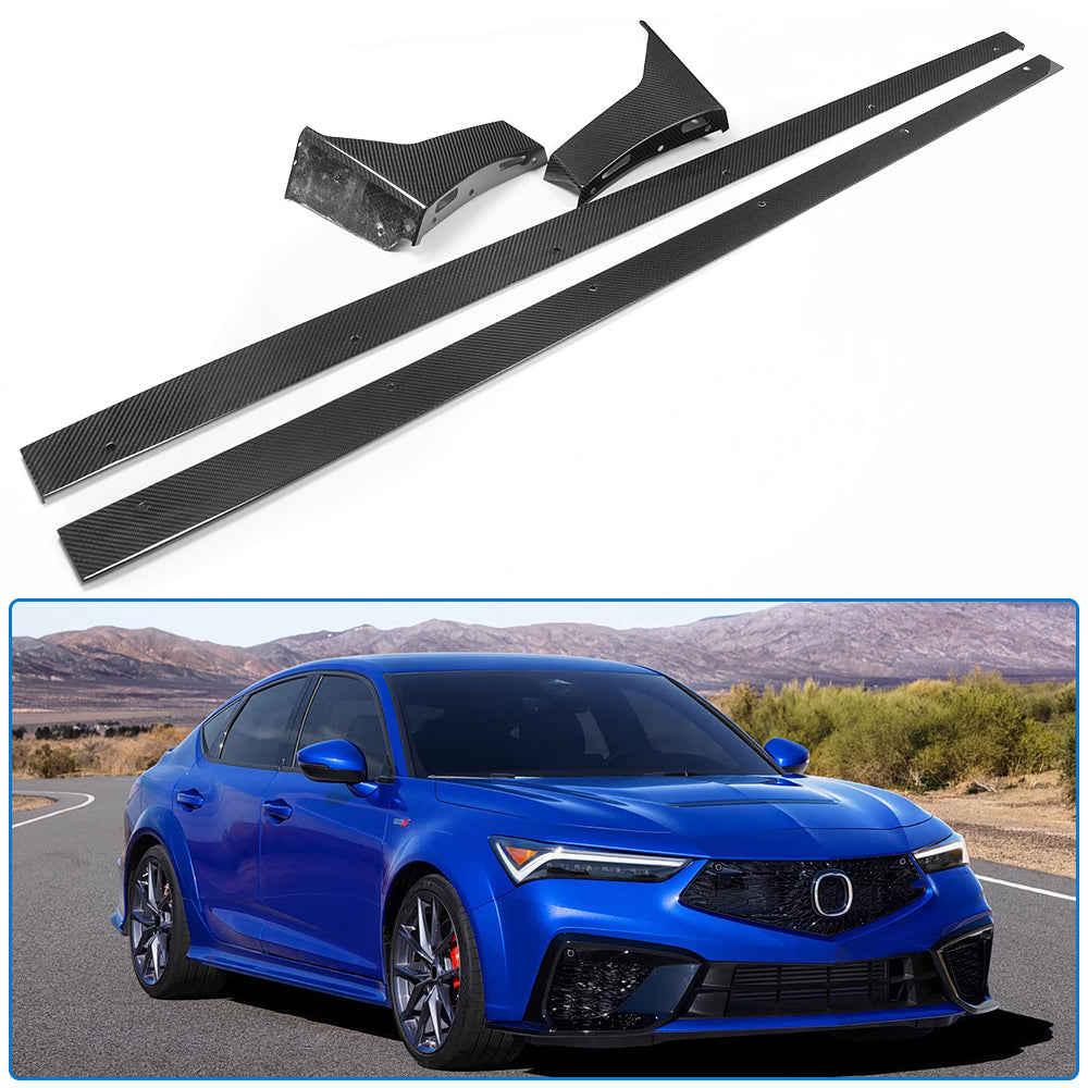 Real Carbon Fiber Side Skirts For Acura Integra Type S 2023 2024 2025, Car Rocker Panels, Exterior Trim