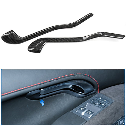 Real Carbon Fiber Inner Door Handle Lower Trim For Lotus Emira I4 V6 Sports 2022 2023 2024 2025
