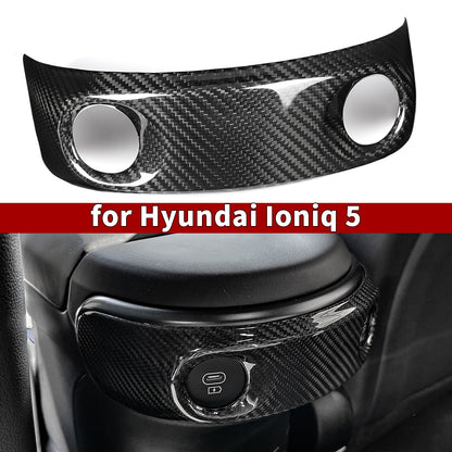 True Carbon Fiber Rear Seat USB Charge Cover Trim For Hyundai Ioniq 5 N 2023 2024 2025