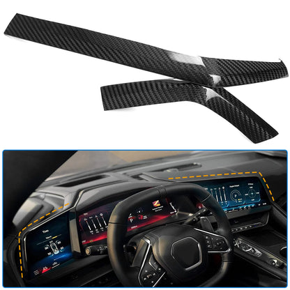Pre-Preg Carbon Fiber Dashboard Navigation Screen Side Panel Trim for Corvette C8 Z06 ZR1 2026+