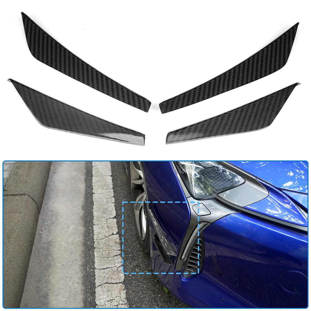 Real Dry Carbon Fiber Front Bumper Canards Trim for Lexus LC500 LC500h 2018-2026 Front Side Aero Fins Cover