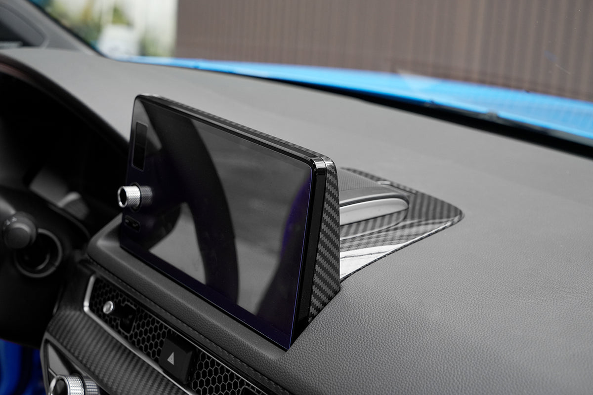 for Civic Type R FL5 2023-2026 Dry Carbon Fiber Navigation Screen Back Trim & Speaker Sound Surround Cover