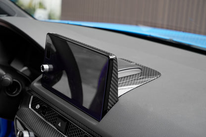 for Civic Type R FL5 2023-2026 Dry Carbon Fiber Navigation Screen Back Trim & Speaker Sound Surround Cover