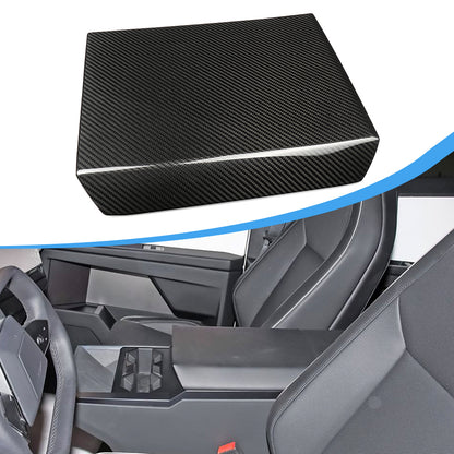 Real Carbon Fiber Center Console Armrest Cover Trim For Tesla Cybertruck 2024 2025