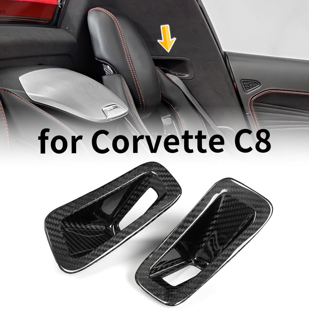 Dry Carbon Fiber Seat Safety Belt Guide Cover Trim for Corvette C8 Z06 Stingray E-Ray 2020+