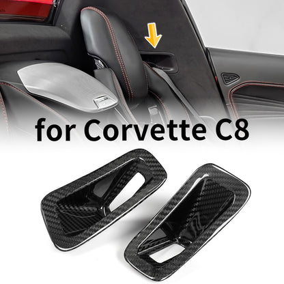 Dry Carbon Fiber Seat Safety Belt Guide Cover Trim for Corvette C8 Z06 Stingray E-Ray 2020+