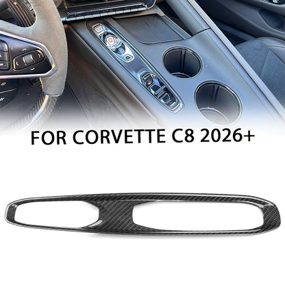 Pregreg Carbon Fiber Gear Shift Button Cover for Corvette C8 Coupe HTC Z06 ZR1 2026+ Center Console Trim