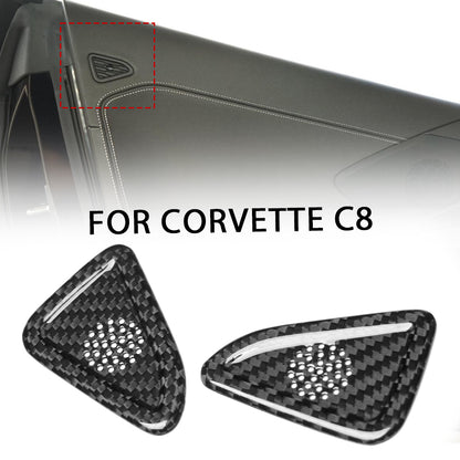 For Corvette C8 Z06 Stingray 2020+ Door Tweeter Speaker Trim Pre-Preg Carbon Fiber Side Door Small Speaker Panel