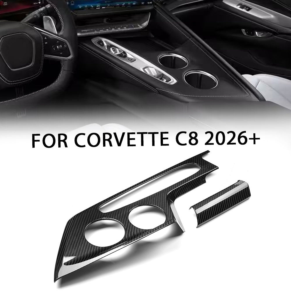 Pregreg Carbon Fiber Center Console Gear Shift Panel Trim for Corvette C8 Z06 ZR1 Stingray 2026+