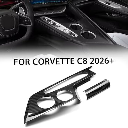 Pregreg Carbon Fiber Center Console Gear Shift Panel Trim for Corvette C8 Z06 ZR1 Stingray 2026+