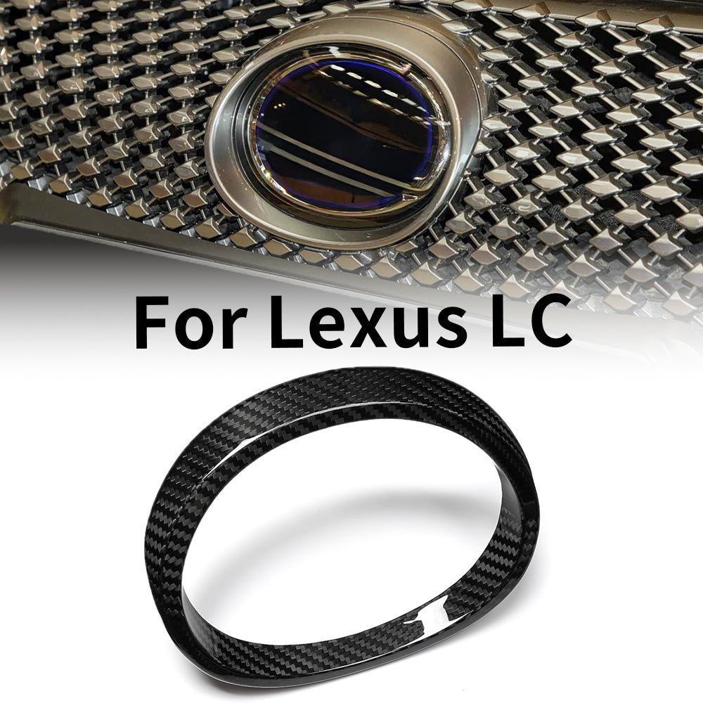 Real Dry Carbon Fiber Front Grille Emblem Ring Trim for Lexus LC500 LC500h Z100 2018-2026 Exterior Badge Decoration Cover
