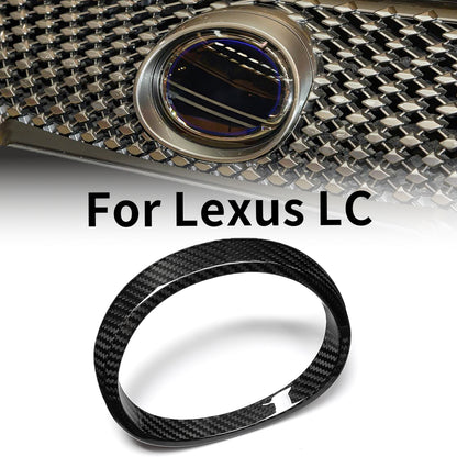 Real Dry Carbon Fiber Front Grille Emblem Ring Trim for Lexus LC500 LC500h Z100 2018-2026 Exterior Badge Decoration Cover