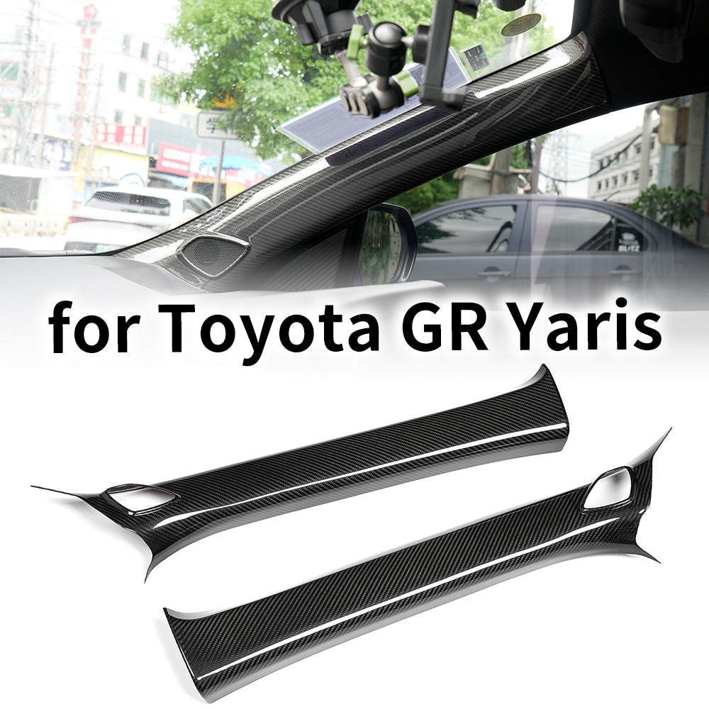Dry Carbon Fiber Interior Front A-Pillar W/Speaker Trim Panel for Toyota GR Yaris 2025 2026+